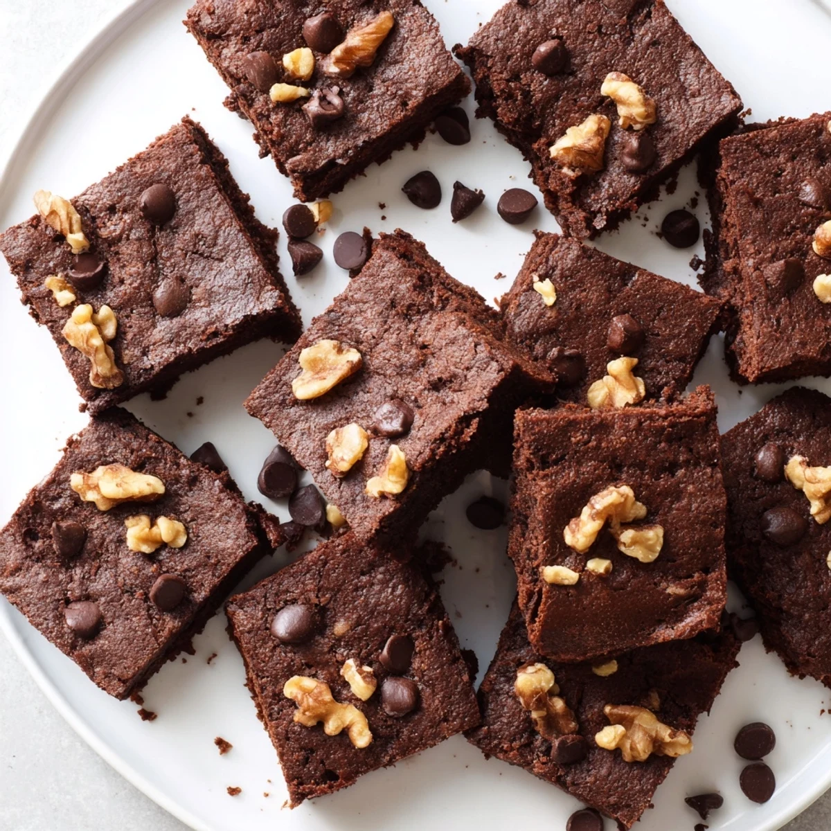 Sliced brownies sit on parchment, showcasing a rich cocoa texture perfect for gifting.