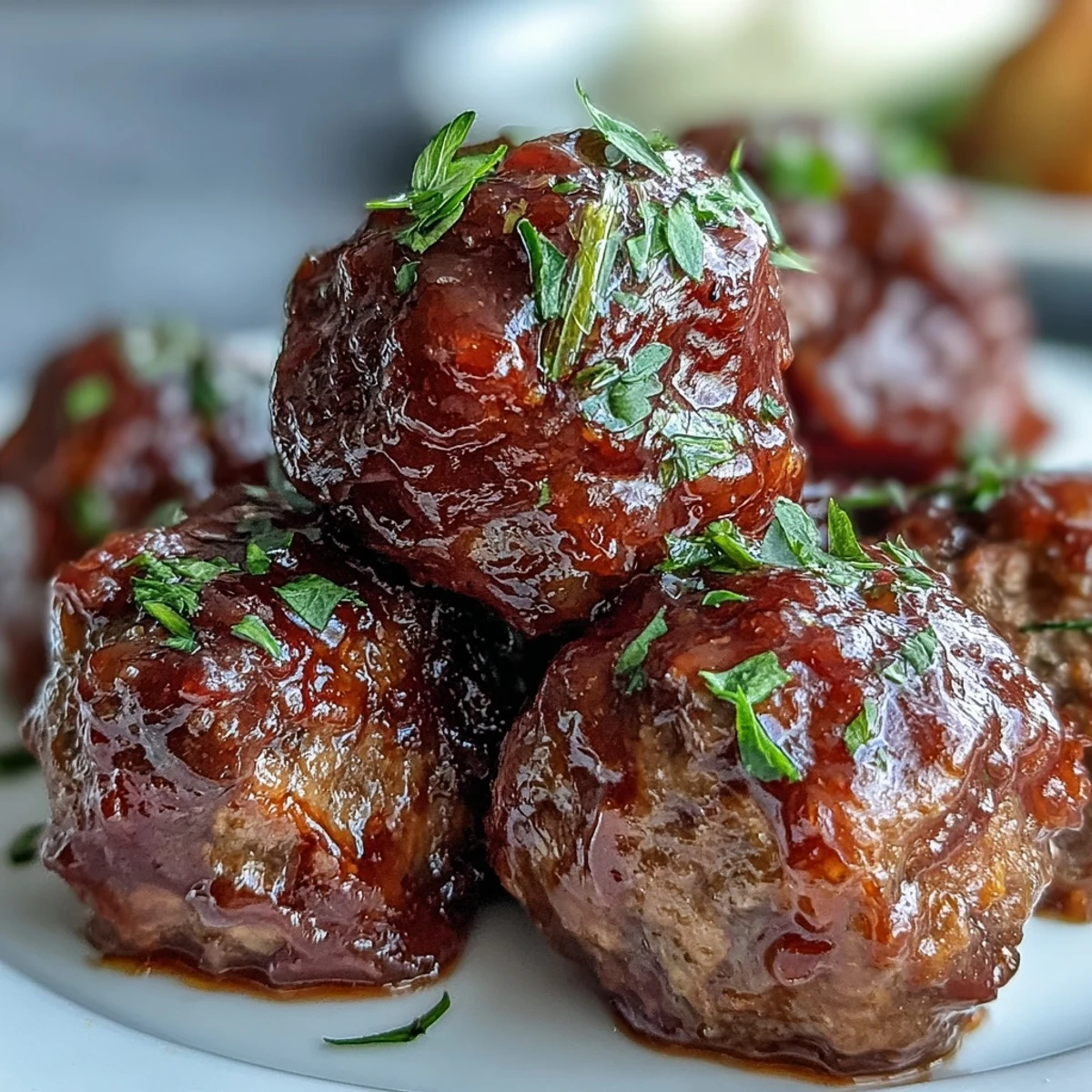 Golden Slow Cooker Peach Glazed Meatballs simmer in a rich orange sauce, ready to be served from the slow cooker liner.
