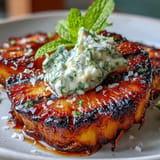 Sweet, grilled pineapple spears glistening with spicy, citrus yuzu kosho butter topping.