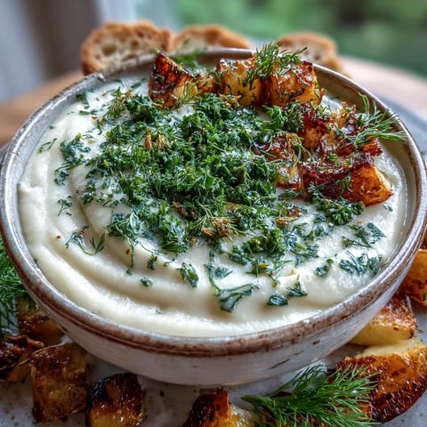 A warm bowl of creamy Parsnip and Herb Soup garnished with fresh parsley and chives, perfect for chilly evenings.