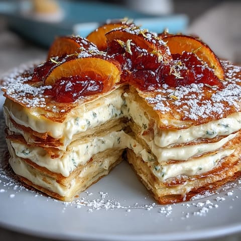 Blood Orange Curd Crêpe Cake