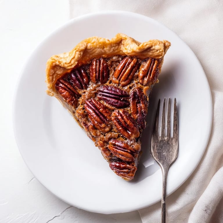Homemade pecan pie cooling on a wire rack, showcasing a rich, glossy filling and perfectly crimped crust.