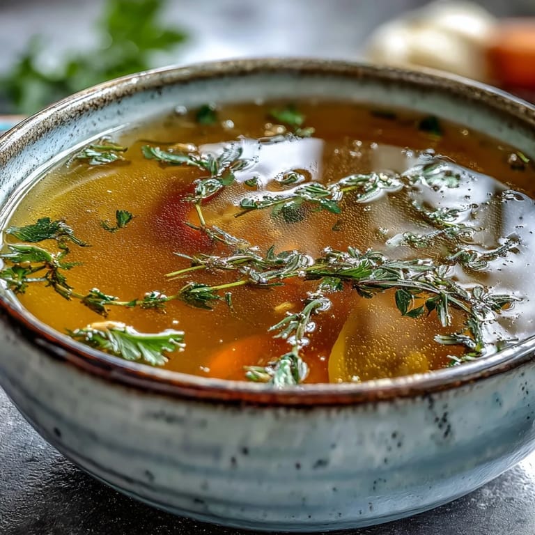 Clear glass mason jars filled with Vegetable Broth From Scraps, perfect for meal prep.
