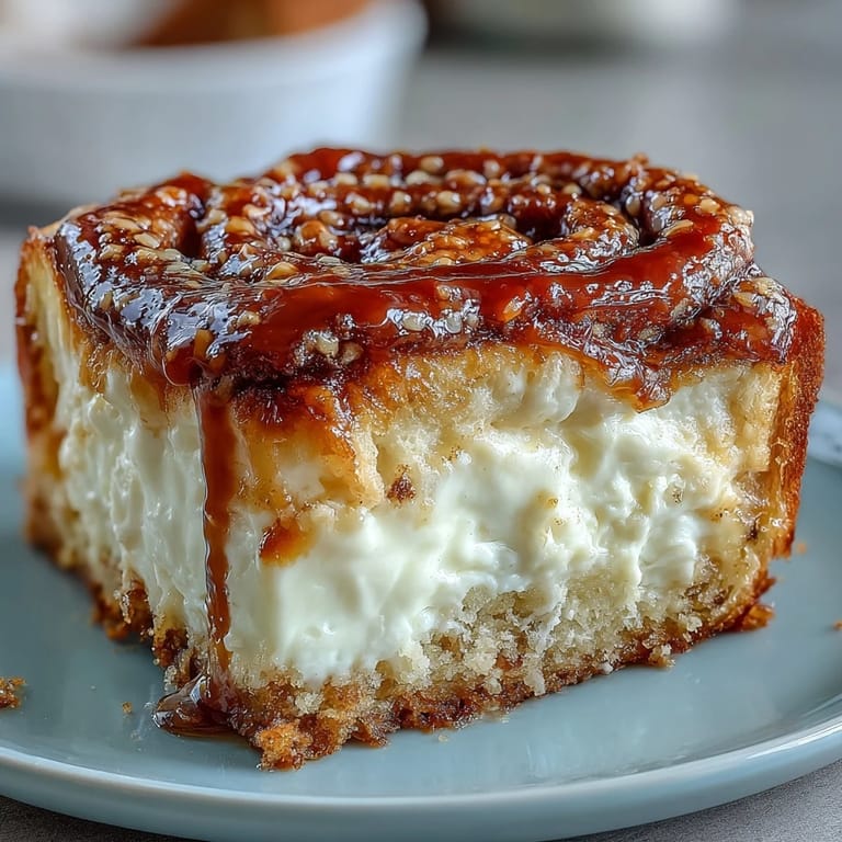 Warm Caramel Cream Cheese Bread loaf rests on a cooling rack with a sweet caramel topping glaze.