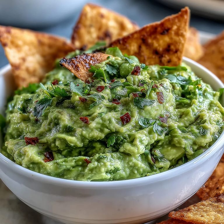 Vibrant green edamame guacamole, blended with garlic and spices, paired with warm, crunchy whole wheat pita chips.  