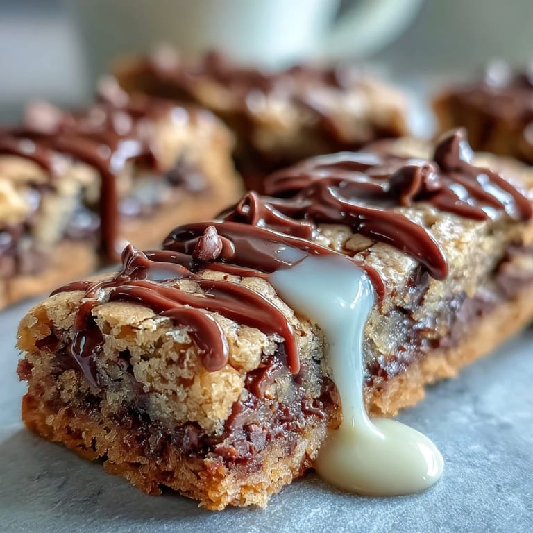 Chewy, festive cookie bars studded with candies and topped with creamy white chocolate drizzle for graduation parties.  