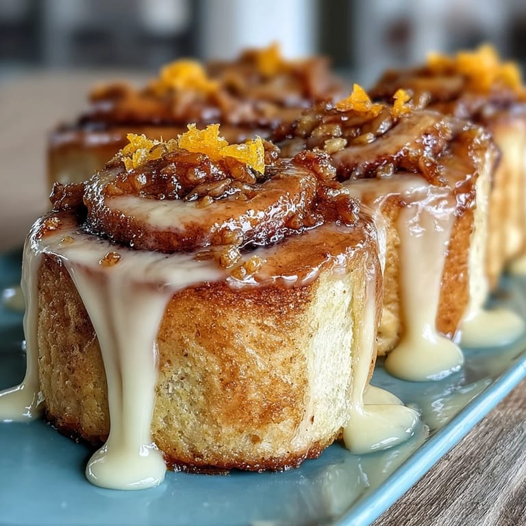 Warm, golden orange rolls drizzled with tangy orange cream cheese frosting, perfect for breakfast or brunch.