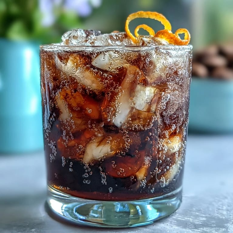 Two tall glasses filled with cold brew coffee tonic, garnished with fresh orange zest and a wedge, perfect for summer.