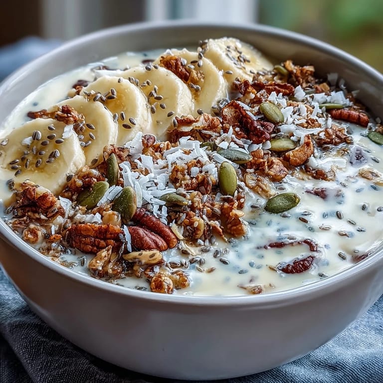 Hearty and healthy high fiber smoothie bowl, a delicious morning breakfast essential.